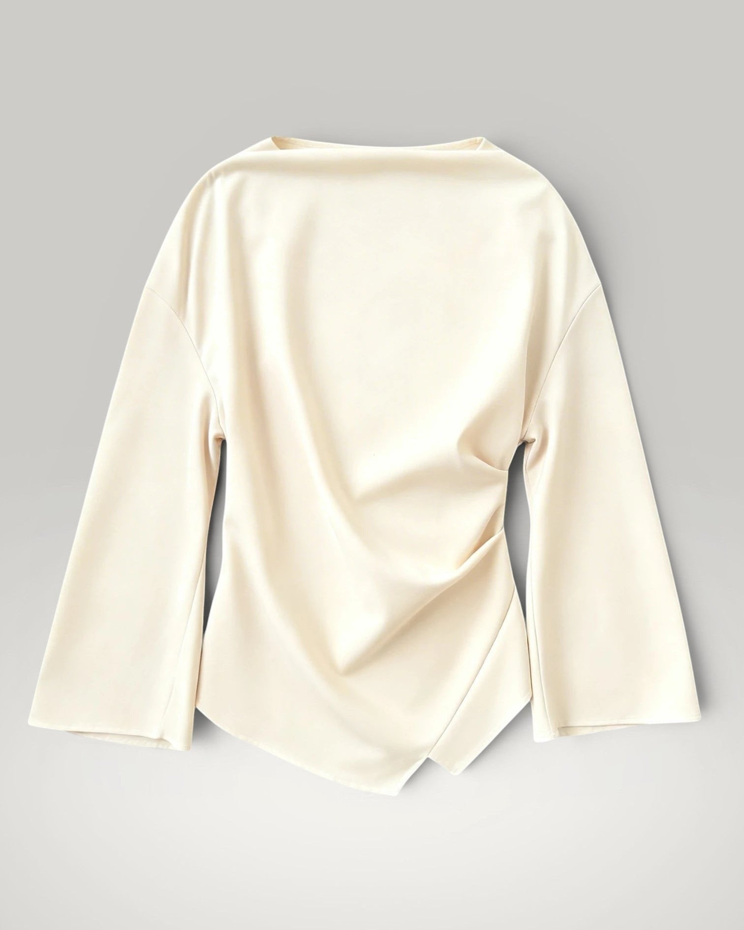 Haut élégant femme à ourlet irrégulier - Couleur crème d'abricot - Urbain Couture