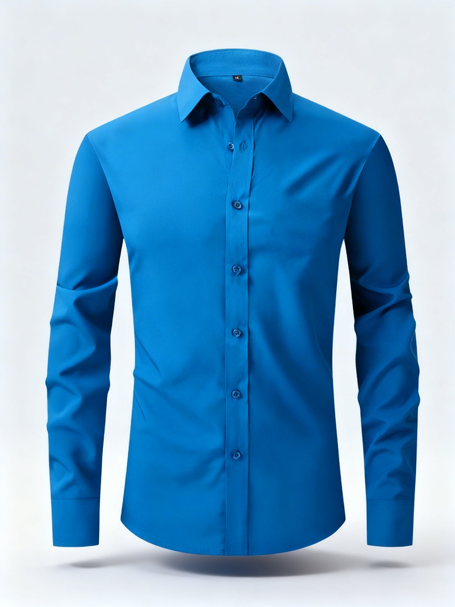 Chemise infroissable homme Bleu Paon modèle L'Impeccable style élégant et moderne