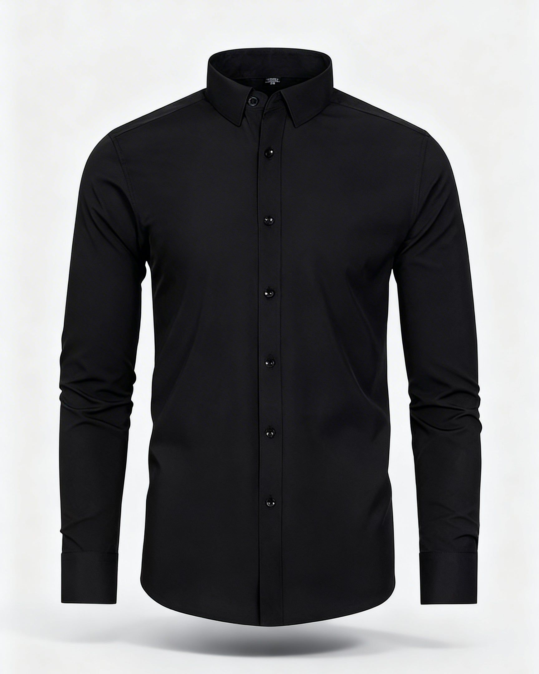 Chemise infroissable homme Noir Intense modèle L'Impeccable stretch et confortable