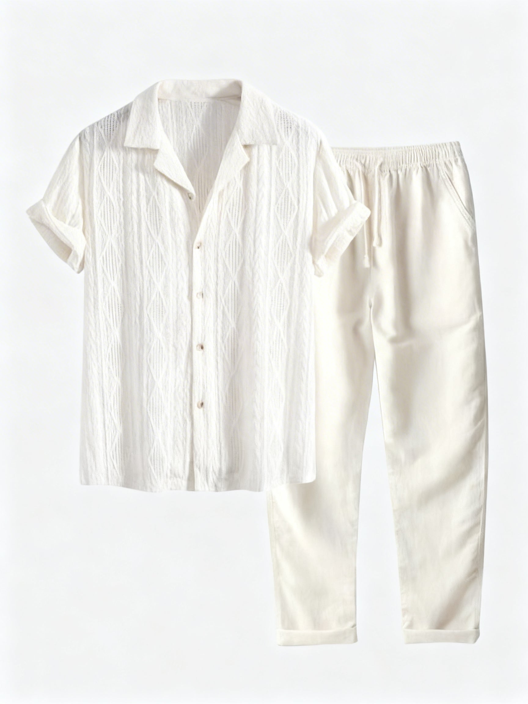 Look total blanc en lin pour homme style Riviera
