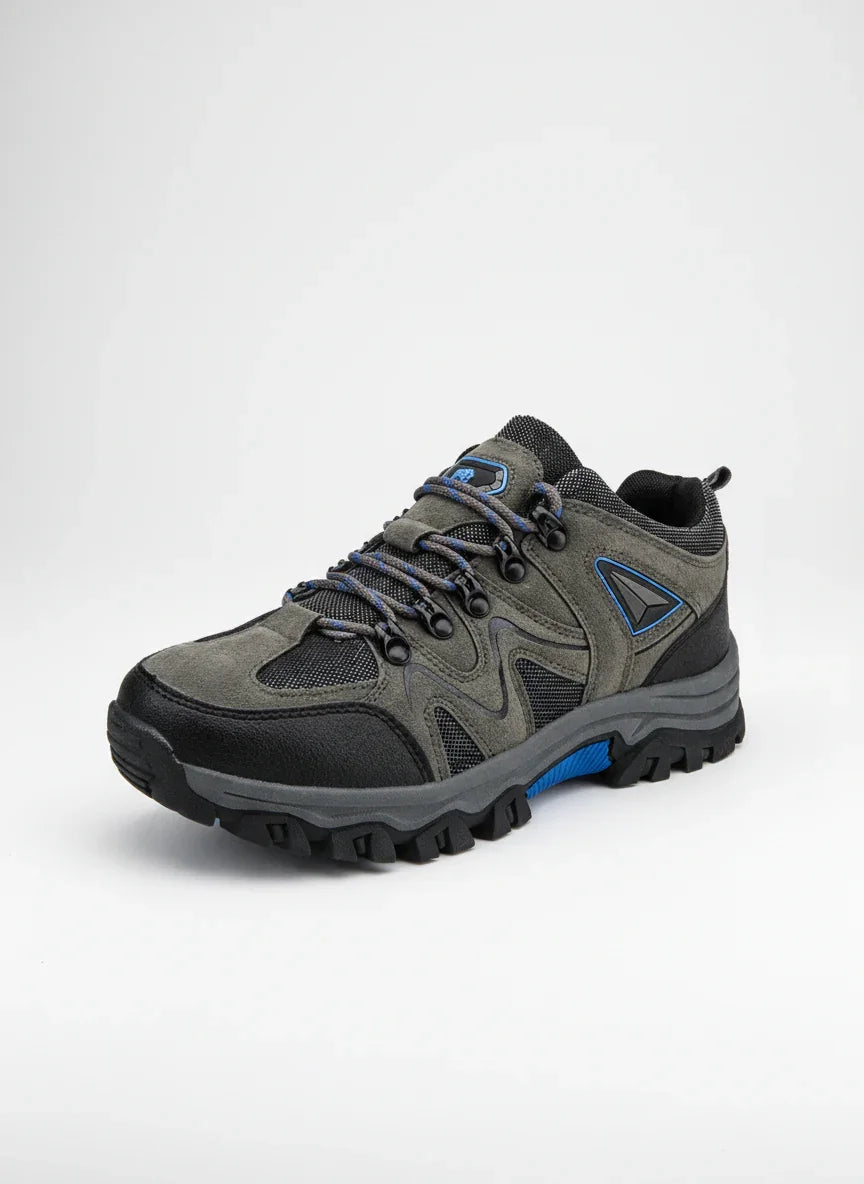 Chaussures de randonnée orthopédiques en daim Gris Roche L'Explorateur Pro avec semelle crantée Urbain Couture