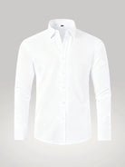 Chemise infroissable blanche pour homme - Vue de face - Urbain Couture