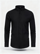 Chemise infroissable homme Noir Intense modèle L'Impeccable stretch et confortable