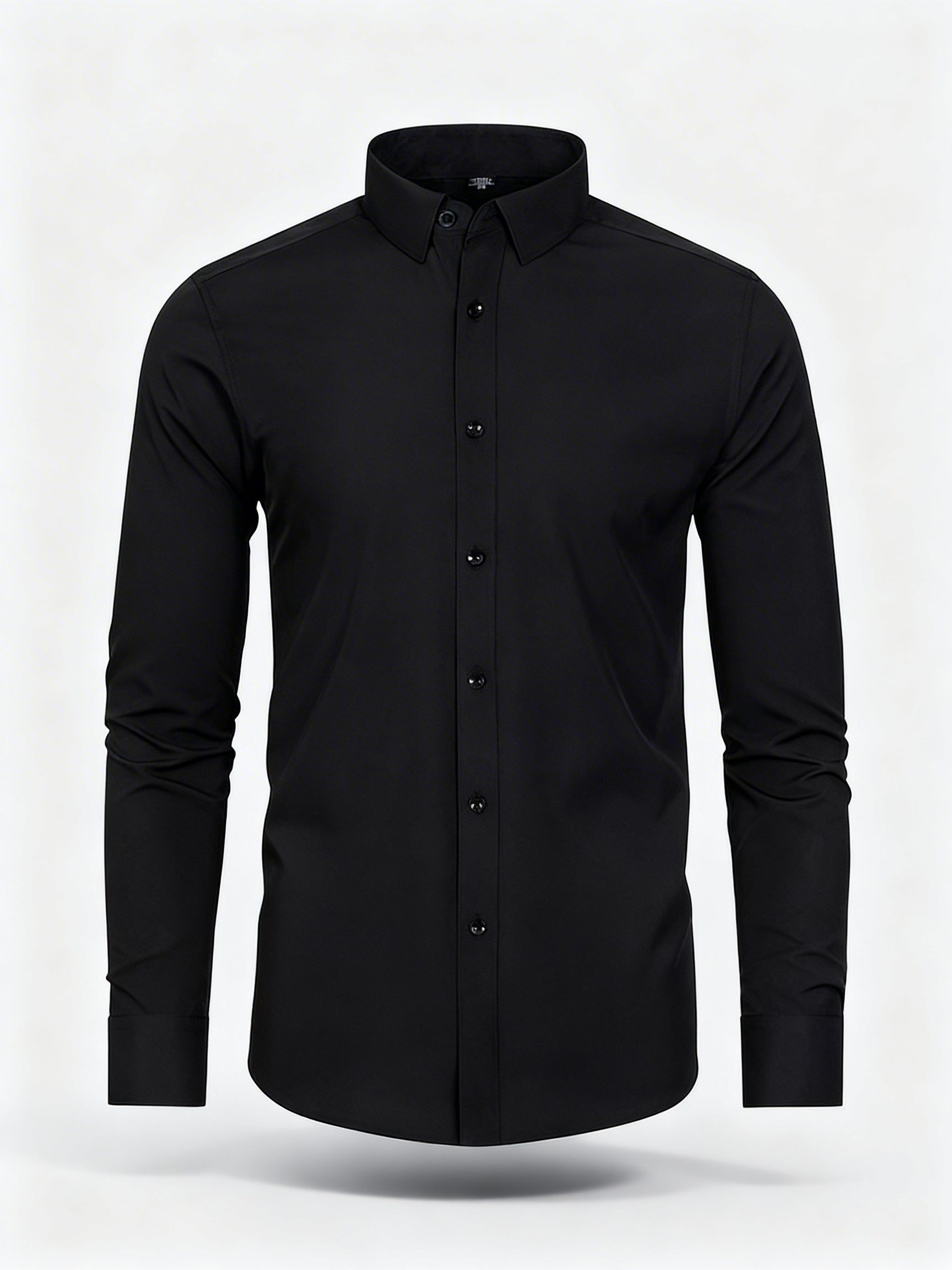 Chemise infroissable homme Noir Intense modèle L'Impeccable stretch et confortable