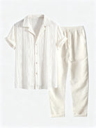 Look total blanc en lin pour homme style Riviera