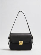 Petit sac bandoulière couleur brun expresso pour femme, design structuré.