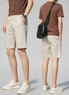 Short chino beige sable pour homme - Coupe classique et confortable, idéal pour l'été - Urbain Couture.