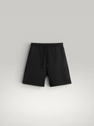Urbain Couture black textured double-face oversized shorts with drawstring waist and side pockets.
