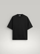 Urbain Couture black oversized t-shirt with textured double-face fabric and wide sleeves.
